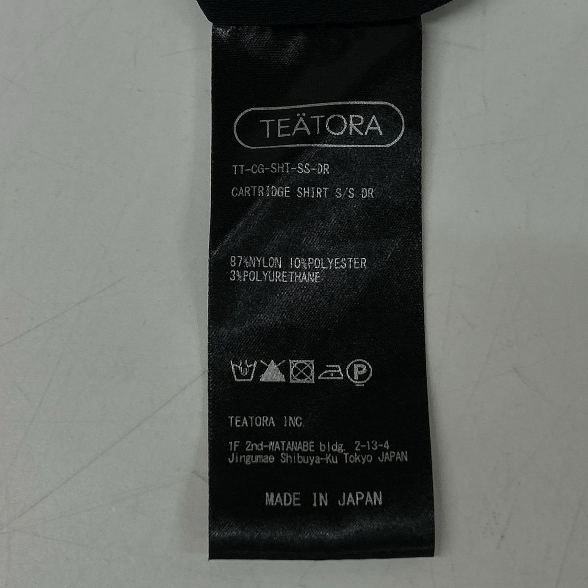 TEATORA テアトラ TT-CG-SHT-SS-DR ブラック CARTRIDGE SHIRT S/S トップス
