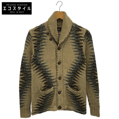 RRL ダブルアールエル 総柄 リネンコットン ミドルゲージショールカラーカーディガン トップス