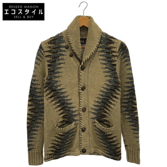 RRL ダブルアールエル 総柄 リネンコットン ミドルゲージショールカラーカーディガン トップス