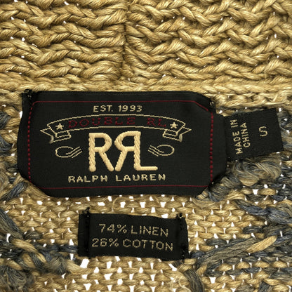 RRL ダブルアールエル 総柄 リネンコットン ミドルゲージショールカラーカーディガン トップス