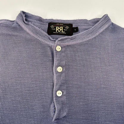 RRL ダブルアールエル パープル コットン ヘンリーネック サーマルニット トップス