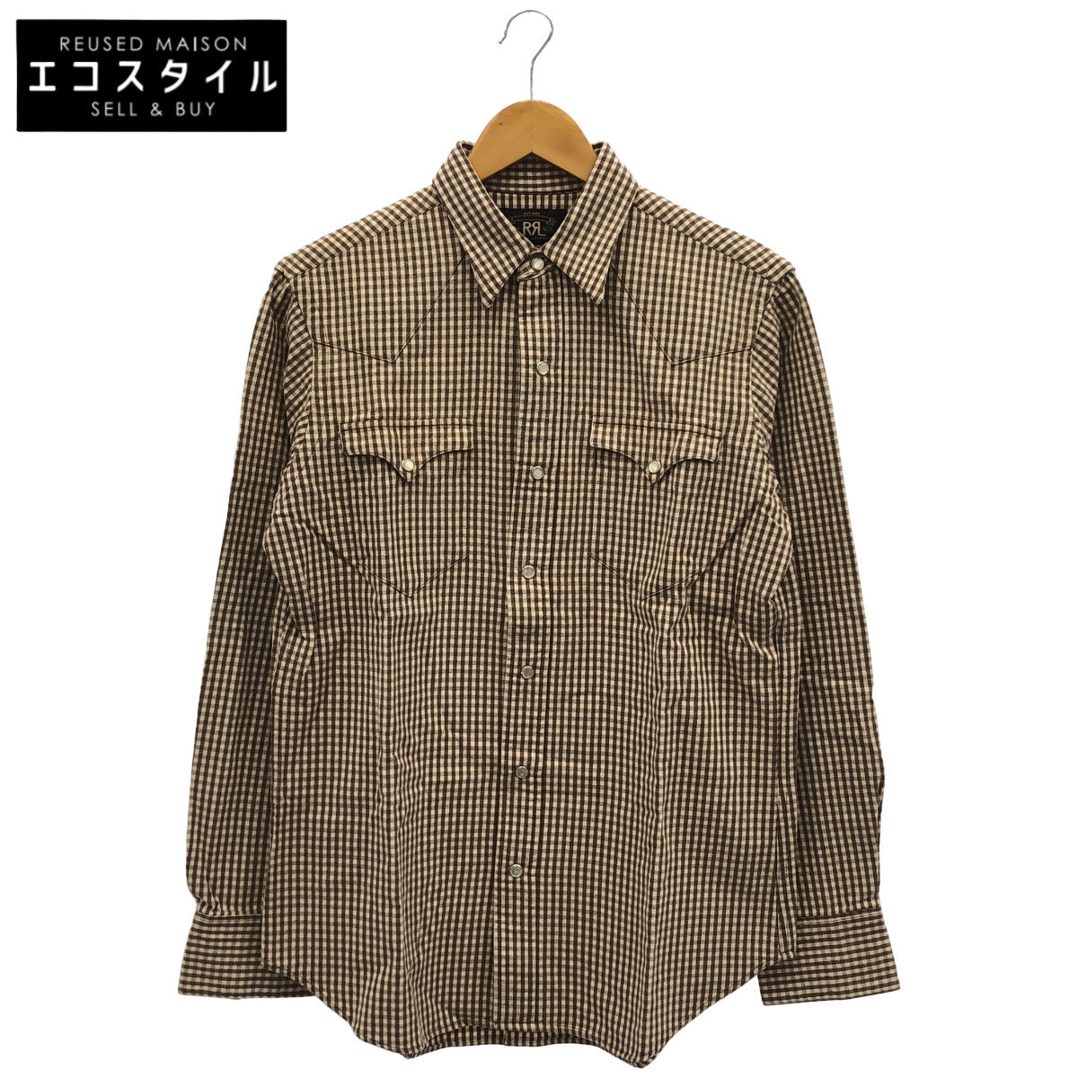 RRL ダブルアールエル ギンガムチェック コットンツイル ウエスタンシャツ トップス