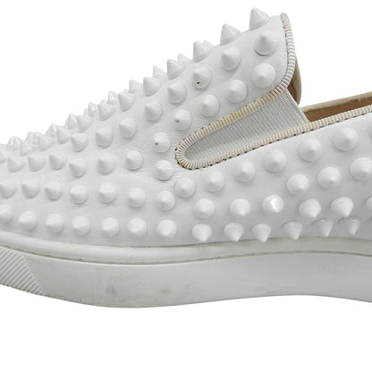 CHRISTIAN LOUBOUTIN クリスチャンルブタン ROLLER BOAT 白 スタッズ スリッポン スニーカー シューズ メンズ ホワイト 40 シューズ