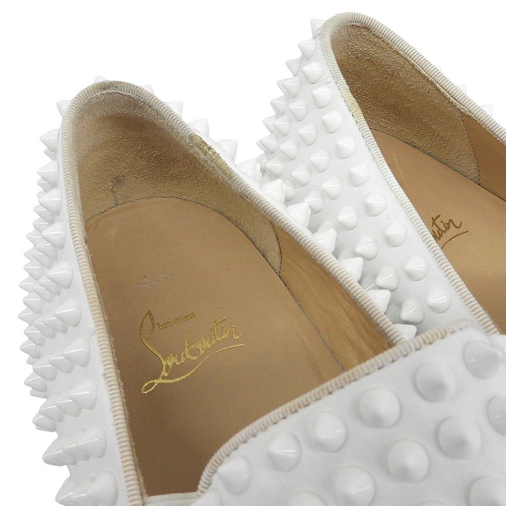 CHRISTIAN LOUBOUTIN クリスチャンルブタン ROLLER BOAT 白 スタッズ スリッポン スニーカー シューズ メンズ ホワイト 40 シューズ