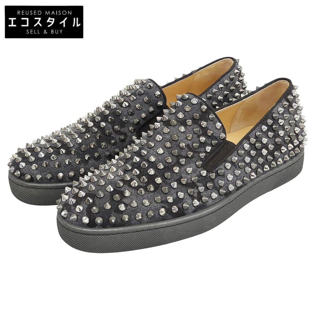 CHRISTIAN LOUBOUTIN クリスチャンルブタン ROLLER BOAT カモフラ柄 スタッズ スリッポン スニーカー シューズ メンズ グレー 40 1/2 シューズ