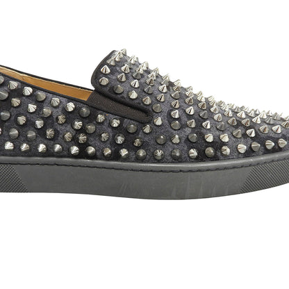 CHRISTIAN LOUBOUTIN クリスチャンルブタン ROLLER BOAT カモフラ柄 スタッズ スリッポン スニーカー シューズ メンズ グレー 40 1/2 シューズ