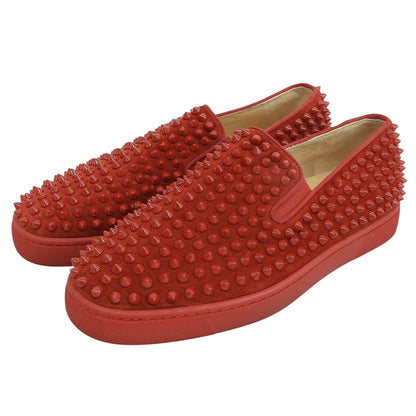 CHRISTIAN LOUBOUTIN クリスチャンルブタン 美品 ROLLER BOAT 赤 スタッズ スリッポン スニーカー シューズ メンズ レッド 40 シューズ