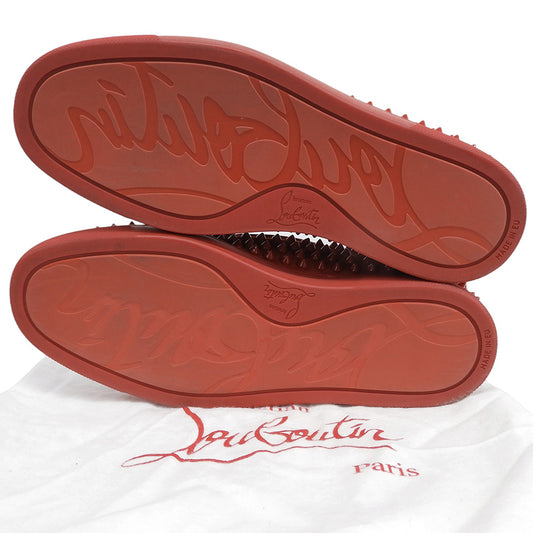 CHRISTIAN LOUBOUTIN クリスチャンルブタン 美品 ROLLER BOAT 赤 スタッズ スリッポン スニーカー シューズ メンズ レッド 40 シューズ