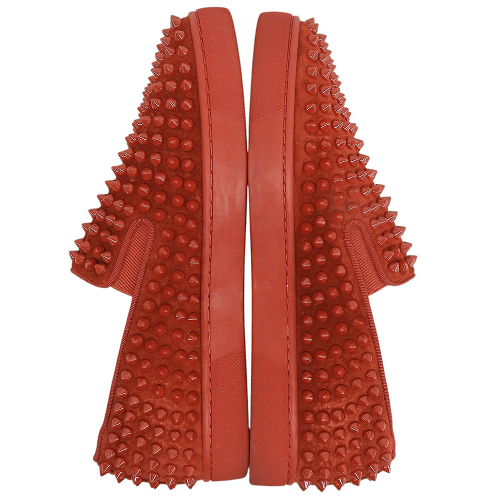 CHRISTIAN LOUBOUTIN クリスチャンルブタン 美品 ROLLER BOAT 赤 スタッズ スリッポン スニーカー シューズ メンズ レッド 40 シューズ