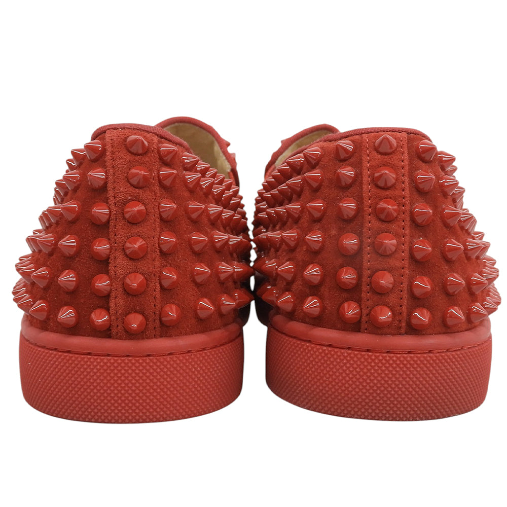 CHRISTIAN LOUBOUTIN クリスチャンルブタン 美品 ROLLER BOAT 赤 スタッズ スリッポン スニーカー シューズ メンズ レッド 40 シューズ
