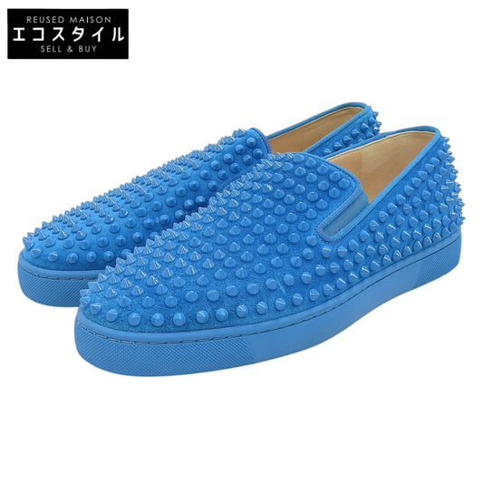 CHRISTIAN LOUBOUTIN クリスチャンルブタン 美品 ROLLER BOAT スタッズ スリッポン スニーカー シューズ メンズ 青 ブルー 40 シューズ