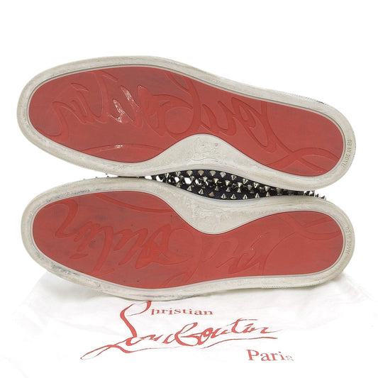 CHRISTIAN LOUBOUTIN クリスチャンルブタン 美品 ROLLER BOAT デニム スタッズ スリッポン スニーカー シューズ メンズ ネイビー 41 シューズ