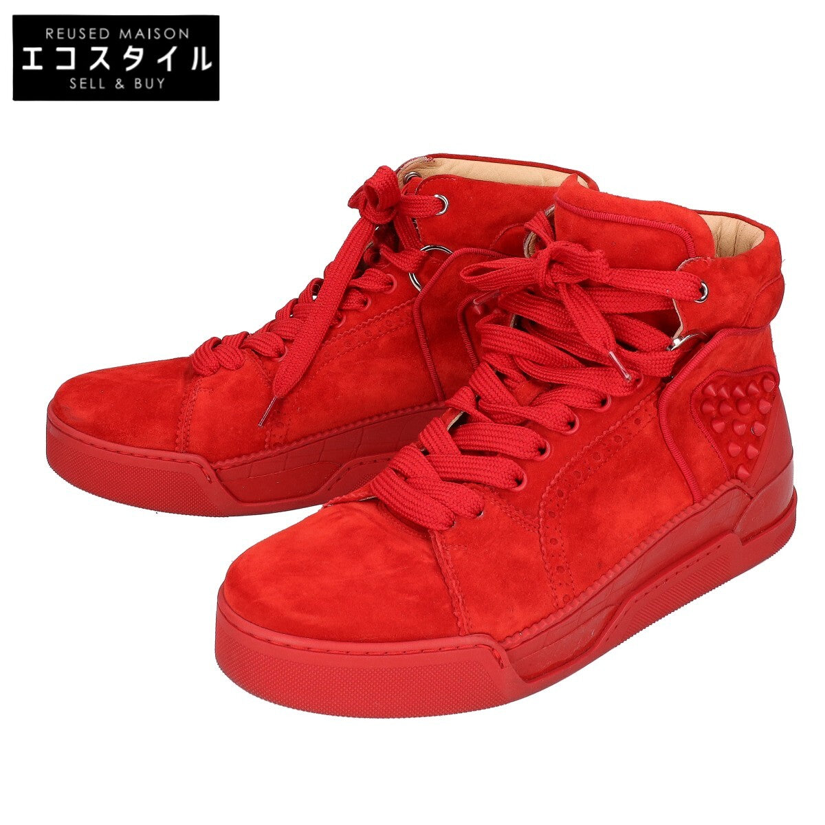 CHRISTIAN LOUBOUTIN クリスチャンルブタン 【美品】LOUBIKICK ルビキック スタッズ スエード ハイカットスニーカー シューズ