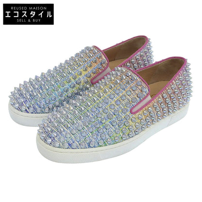 CHRISTIAN LOUBOUTIN クリスチャンルブタン 美品 ROLLER BOAT スタッズ ラメ スリッポン スニーカー シューズ レディース マルチカラー 34 シューズ