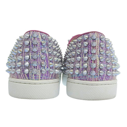 CHRISTIAN LOUBOUTIN クリスチャンルブタン 美品 ROLLER BOAT スタッズ ラメ スリッポン スニーカー シューズ レディース マルチカラー 34 シューズ