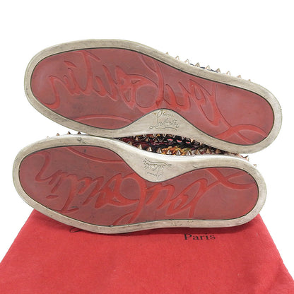 CHRISTIAN LOUBOUTIN クリスチャンルブタン PIKBOAT スタッズ 花柄 スリッポン スニーカー シューズ レディース ネイビー系 34 1/2 シューズ