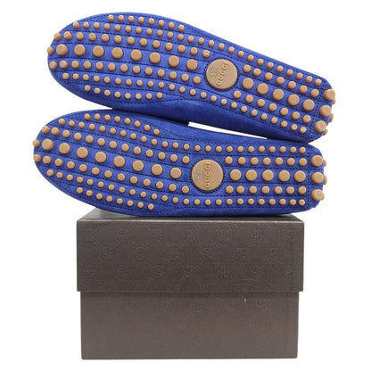 GUCCI グッチ 美品 ホースビット ドライビング シューズ スエード メンズ ブルー 8 1/2 244289 シューズ