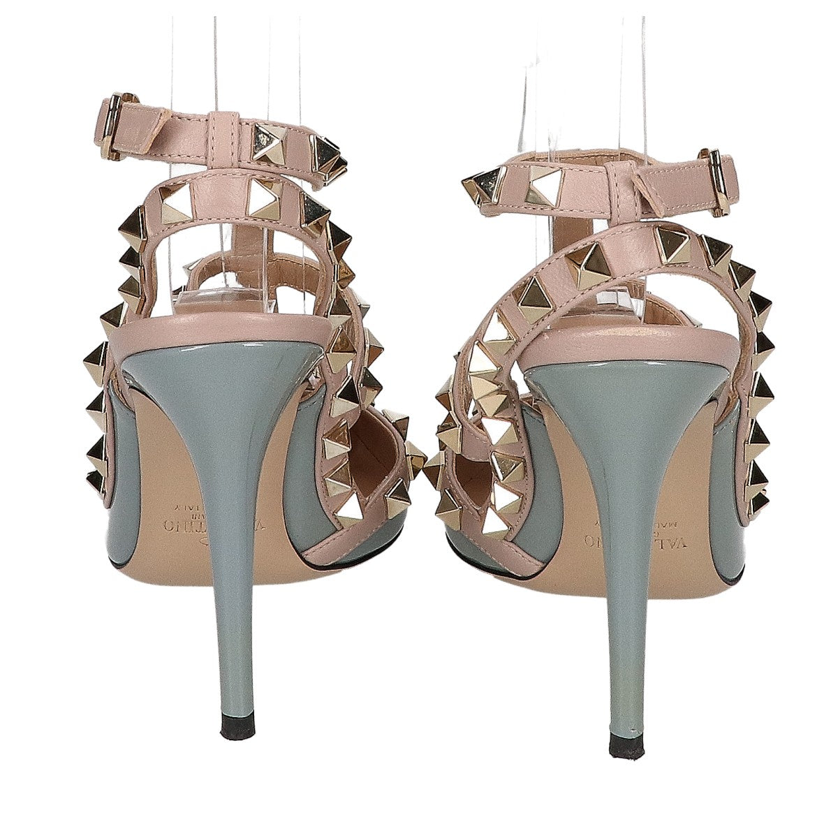 VALENTINO ヴァレンティノ ロックスタッズ パテント レザー アンクルストラップ ポインテッドトゥ パンプス シューズ