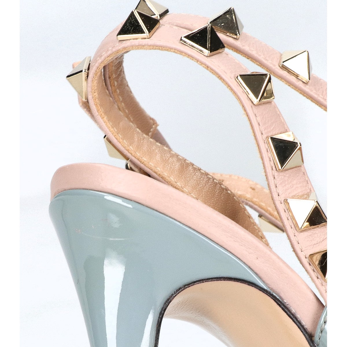 VALENTINO ヴァレンティノ ロックスタッズ パテント レザー アンクルストラップ ポインテッドトゥ パンプス シューズ