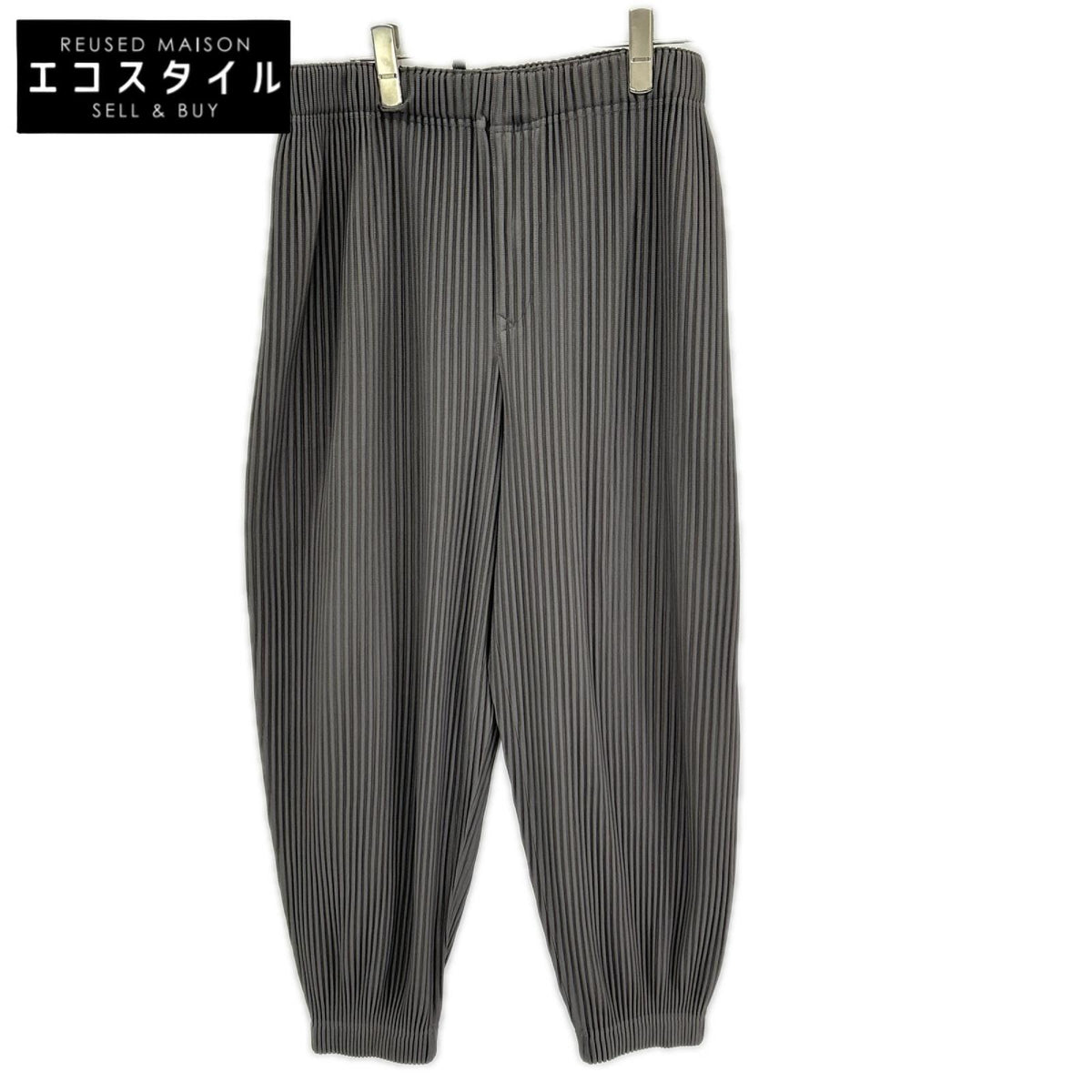 HOMME PLISSE ISSEY MIYAKE オムプリッセ イッセイミヤケ HP91JF116 グレー プリーツジョガーパンツ ボトムス