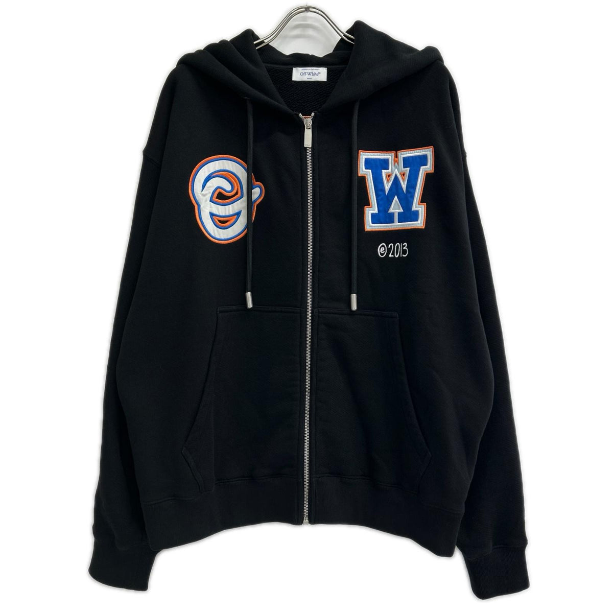 OFF-WHITE オフホワイト OMBE015F24FLE004 ウィザード アップリケ ジップアップフーディ トップス