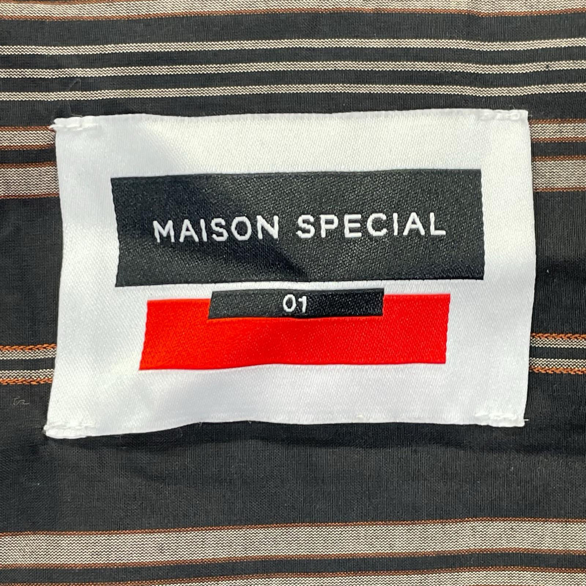 MAISON SPECIAL メゾンスペシャル 11211311231 ブラック ストライプ シルク混 バンドカラーシャツ トップス