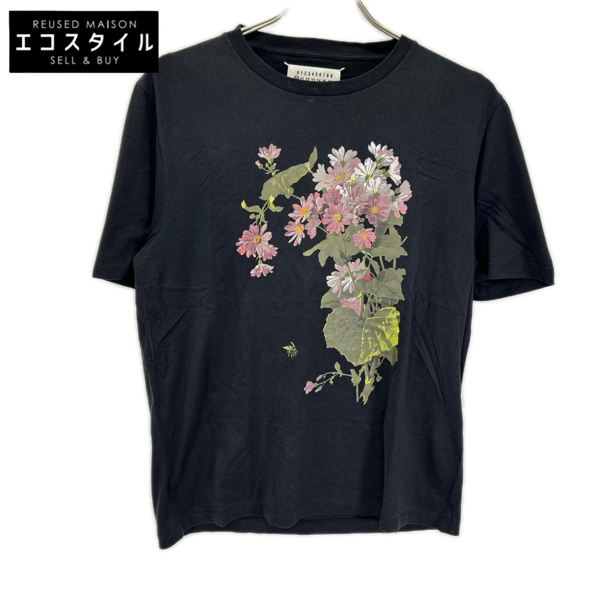 Maison margiela メゾンマルジェラ 16SS S50GC0426 ブラック フラワーグラフィックTシャツ トップス