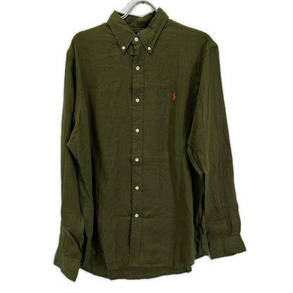 POLObyRalphLauren ポロラルフローレン グリーン クラシックフィット リネン BDシャツ トップス