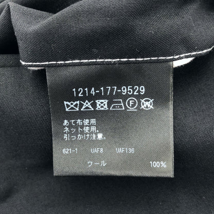 H BEAUTY＆YOUTH エイチビューティー＆ユース 1214-177-9529 ブラック トロピカルウール ワイドストレートスラックス ボトムス