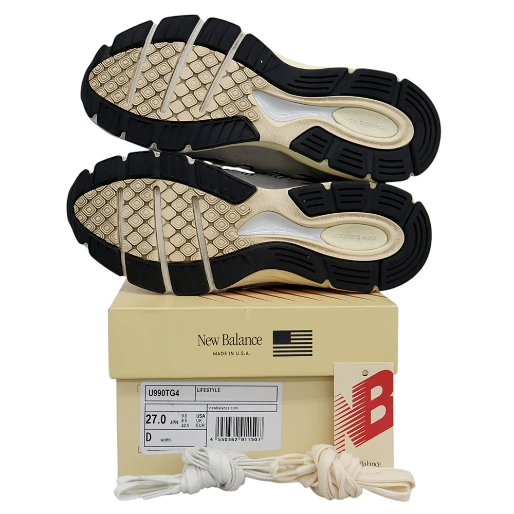 NEW BALANCE ニューバランス 美品 スニーカー シューズ メンズ グレー×ブラック 27cm U990TG4 シューズ
