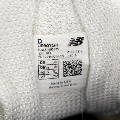 NEW BALANCE ニューバランス 美品 スニーカー シューズ メンズ グレー×ブラック 27cm U990TG4 シューズ