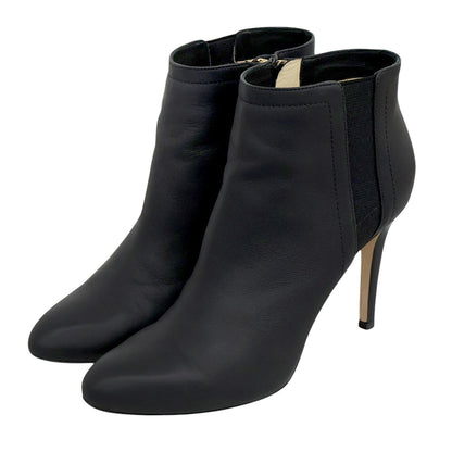 JIMMY CHOO ジミーチュウ 美品 サイドジップ ヒール ブーツ シューズ レディース ブラック 36 1/2 134TITO.CLF シューズ