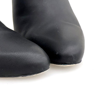 JIMMY CHOO ジミーチュウ 美品 サイドジップ ヒール ブーツ シューズ レディース ブラック 36 1/2 134TITO.CLF シューズ