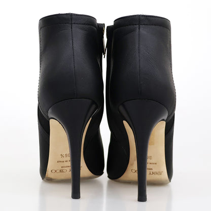 JIMMY CHOO ジミーチュウ 美品 サイドジップ ヒール ブーツ シューズ レディース ブラック 36 1/2 134TITO.CLF シューズ