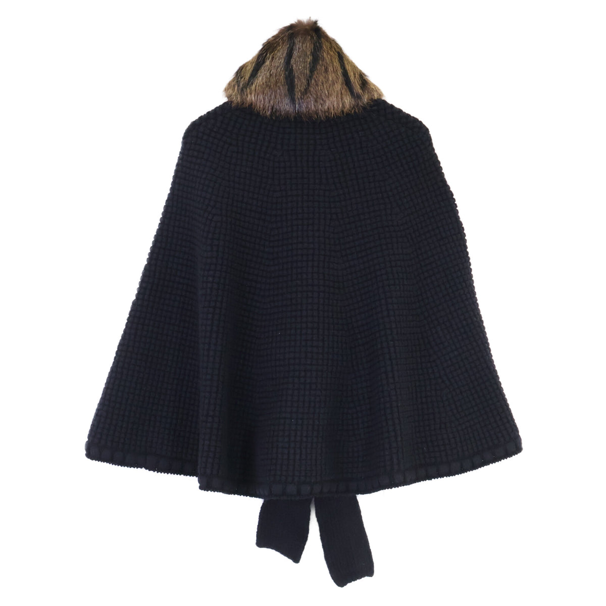 NINARICCI ニナリッチ ファーカラー ダブルブレスト ニットポンチョ ジャケット
