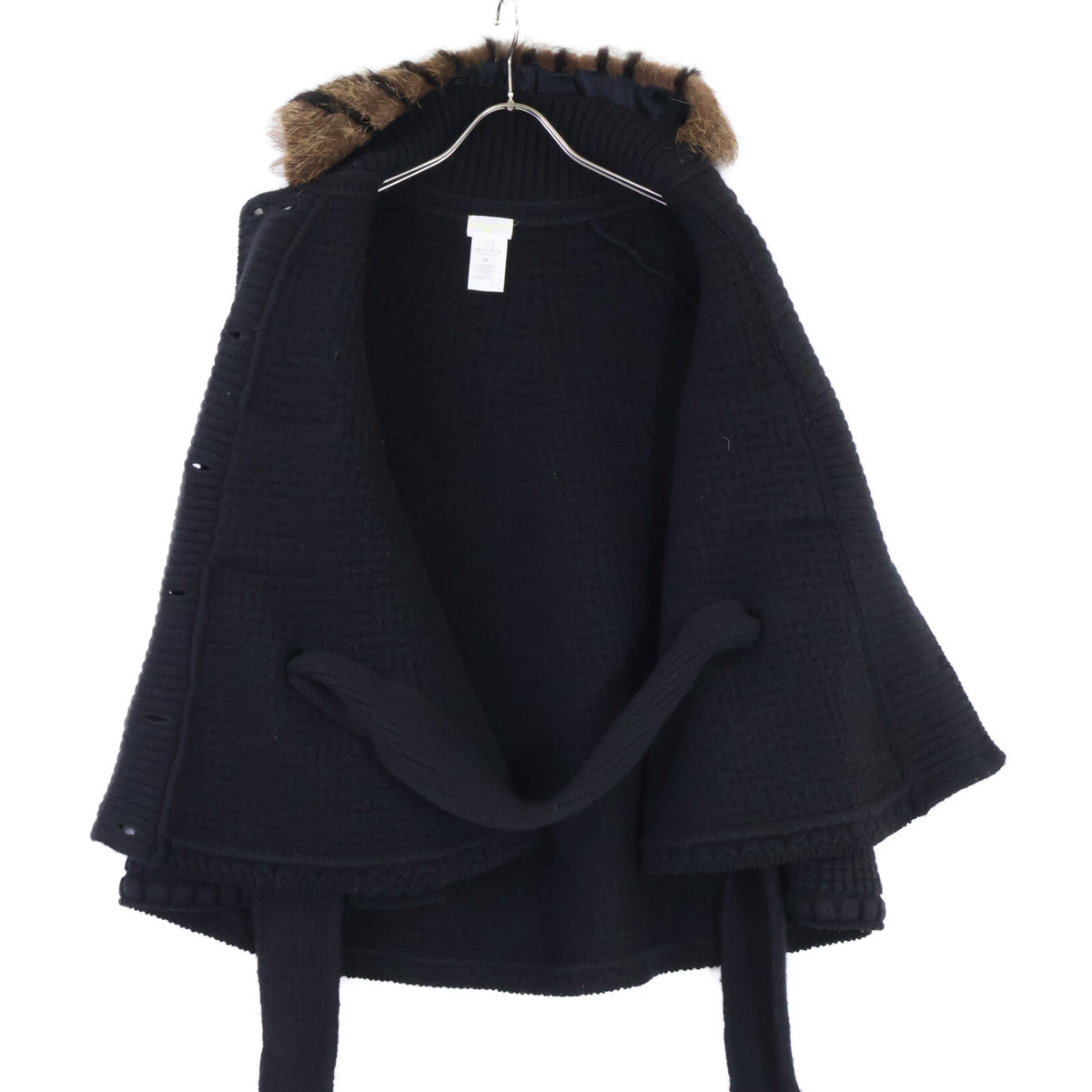 NINARICCI ニナリッチ ファーカラー ダブルブレスト ニットポンチョ ジャケット