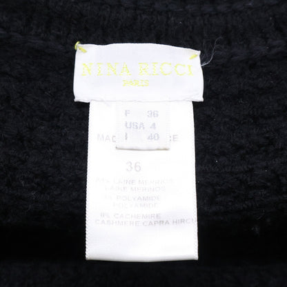 NINARICCI ニナリッチ ファーカラー ダブルブレスト ニットポンチョ ジャケット