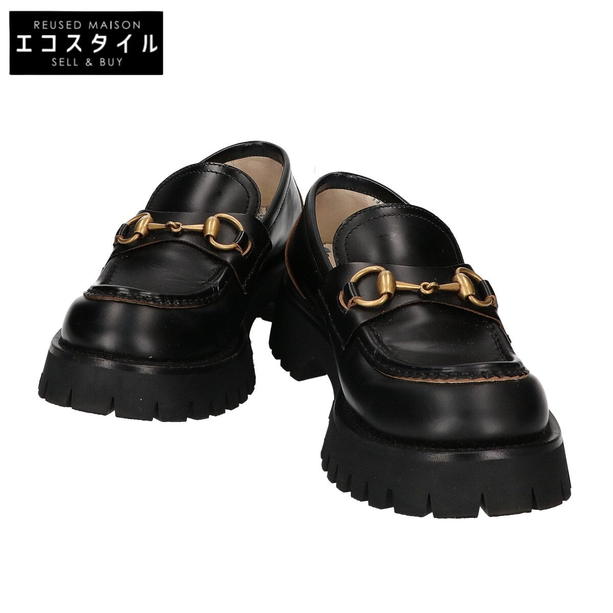 GUCCI グッチ 【美品】577236 DS800 1000 ラグソール ホースビット ローファー シューズ