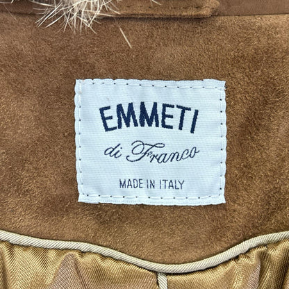 EMMETI エンメティー ブラウン 襟ファー ゴートレザー ベルテッドコート コート