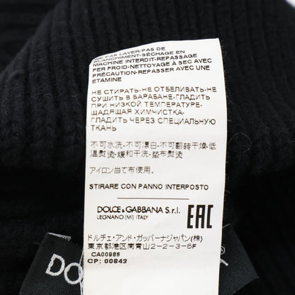 DOLCE&GABBANA ドルチェアンドガッバーナ 【即決/国内正規】GXK63T JEMQ5 ロゴプレート カシミヤ/ウール リブ ニット帽 帽子