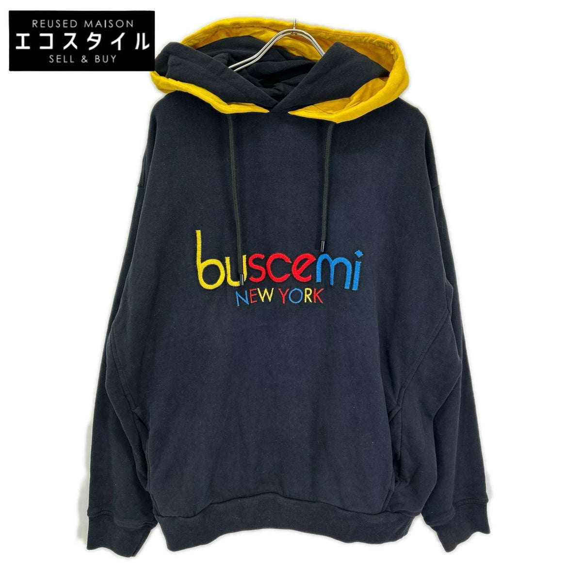 BUSCEMI ブシェミ ブラック/イエロー スウェットフーディ トップス