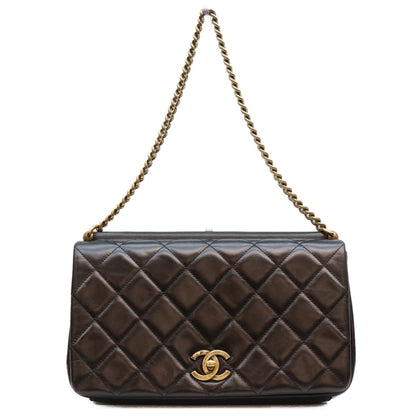 CHANEL シャネル 16年 23番 黒 ヴィンテージカーフ パリインローマ ゴールドバーフラップ ショルダーバッグ ショルダーバッグ