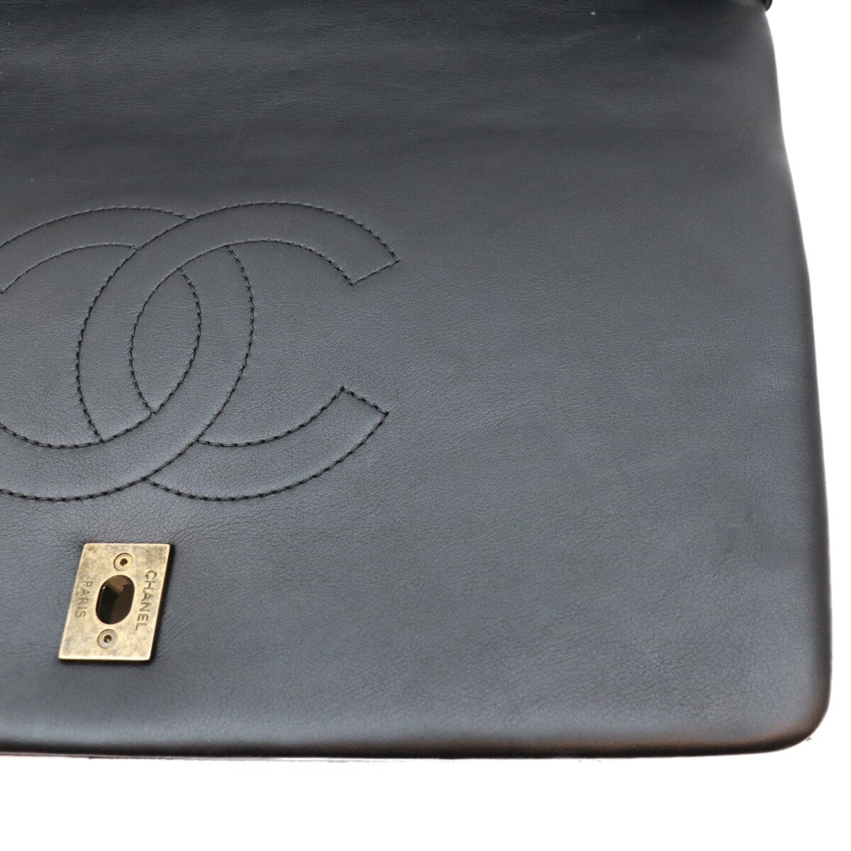 CHANEL シャネル 16年 23番 黒 ヴィンテージカーフ パリインローマ ゴールドバーフラップ ショルダーバッグ ショルダーバッグ