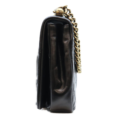 CHANEL シャネル 16年 23番 黒 ヴィンテージカーフ パリインローマ ゴールドバーフラップ ショルダーバッグ ショルダーバッグ