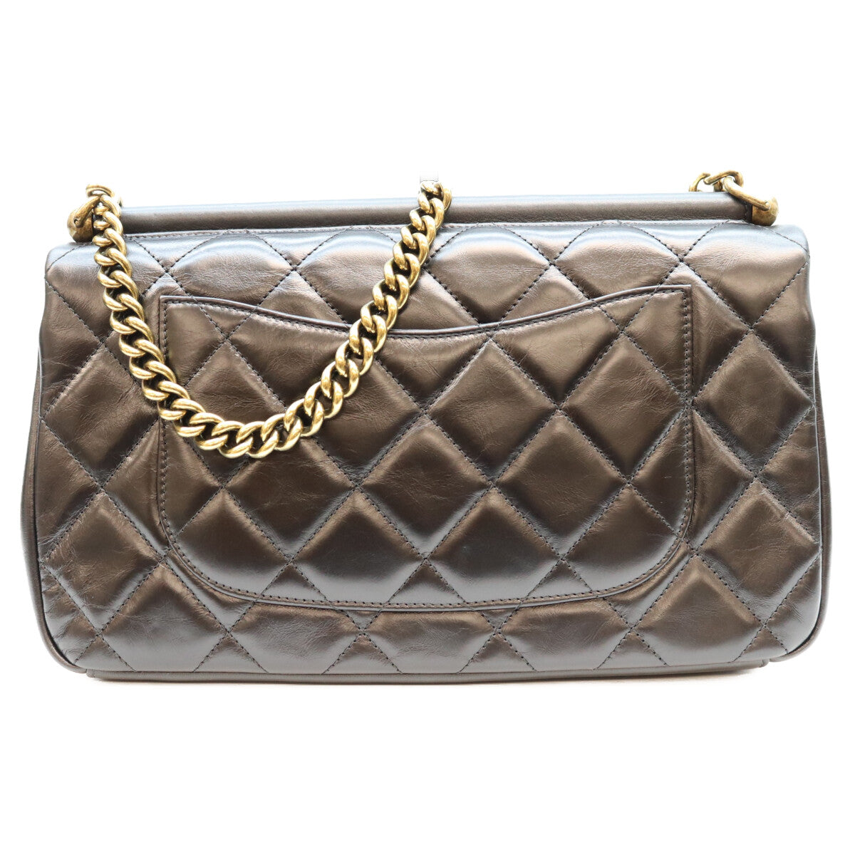 CHANEL シャネル 16年 23番 黒 ヴィンテージカーフ パリインローマ ゴールドバーフラップ ショルダーバッグ ショルダーバッグ