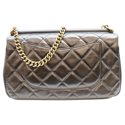 CHANEL シャネル 16年 23番 黒 ヴィンテージカーフ パリインローマ ゴールドバーフラップ ショルダーバッグ ショルダーバッグ