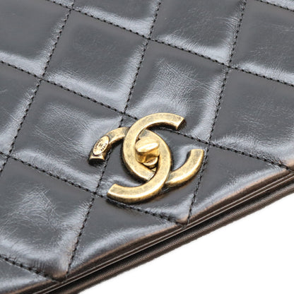 CHANEL シャネル 16年 23番 黒 ヴィンテージカーフ パリインローマ ゴールドバーフラップ ショルダーバッグ ショルダーバッグ