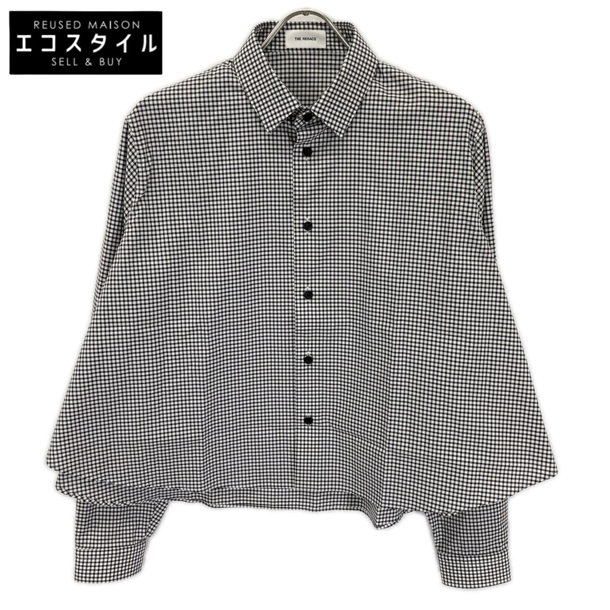 THE RERACS ザ・リラクス 26SS-REBL-484L-2 ブラック×ホワイト A-LINE SHIRT トップス