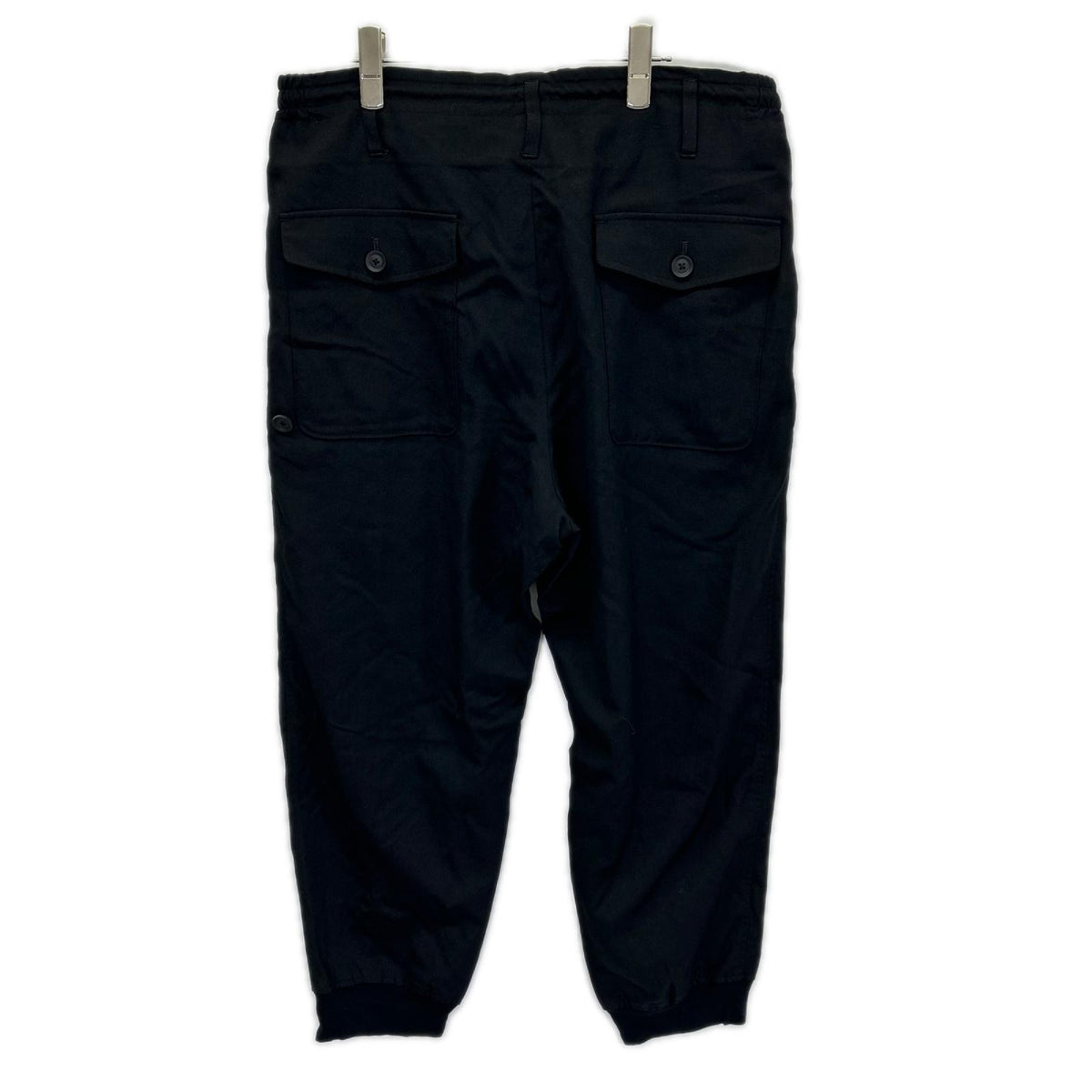 Yohji Yamamoto POUR HOMME ヨウジヤマモトプールオム 20SS HN-P71-100 ブラック テープ付き裾リブPT パンツ ボトムス