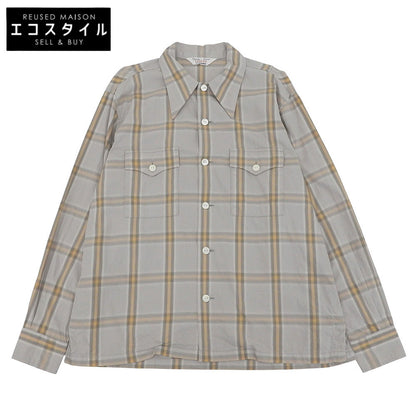 TROPHY CLOTHING トロフィークロージング オンブレチェック オープンカラーシャツ トップス メンズ グレー×ライトブラウン 14-14 1/2 26SS トップス